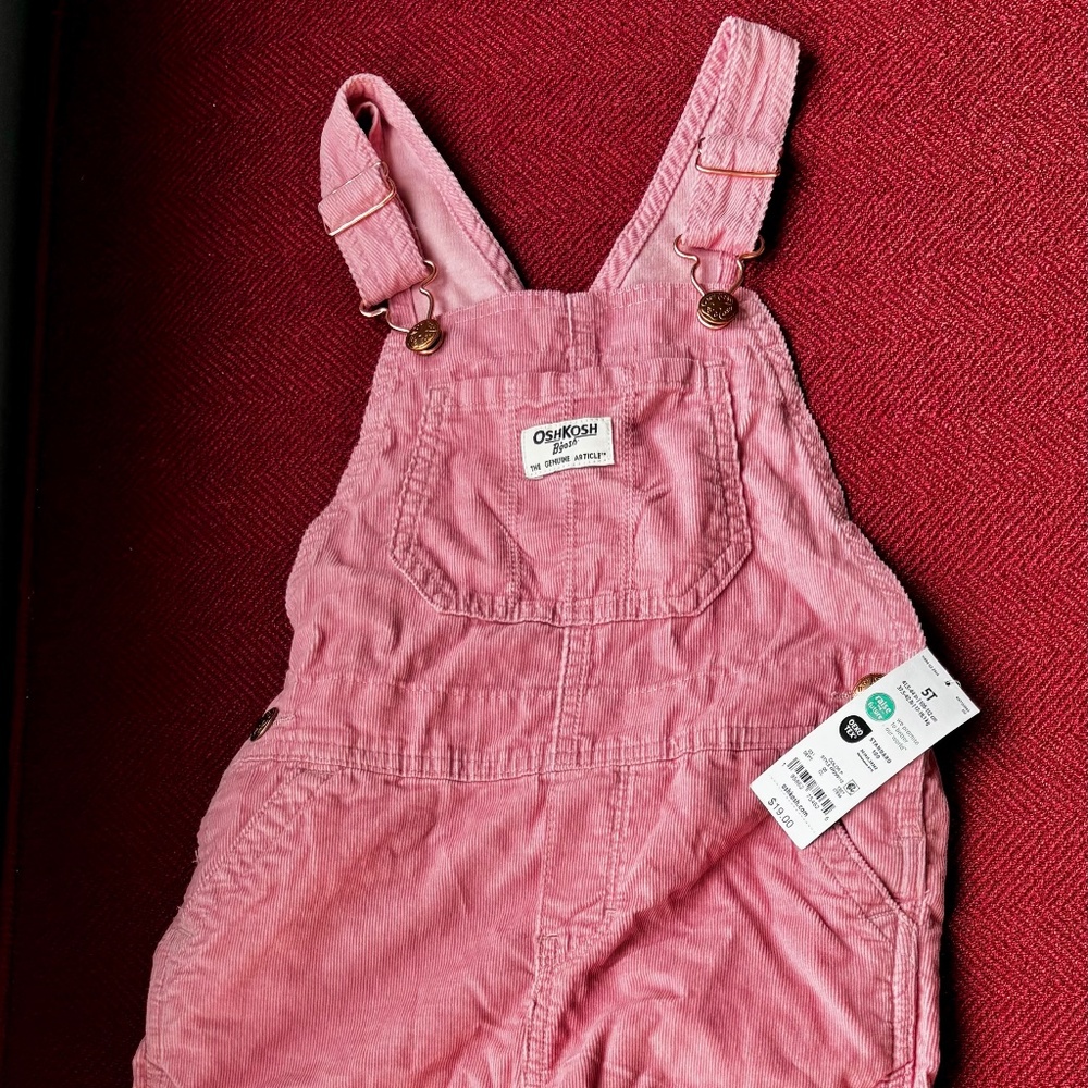 NWT Osh Kosh Pink Corderoy Overalls 5T